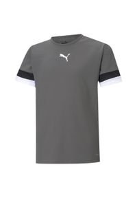 Koszulka piłkarska dla dzieci Puma teamRISE Jersey Jr. Kolor: czarny, szary, wielokolorowy. Materiał: jersey. Sport: piłka nożna