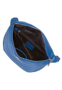 Wittchen - Damska torebka nerka skórzana z ukośnym pikowaniem niebieska. Kolor: niebieski. Materiał: skóra. Wzór: gładki, aplikacja