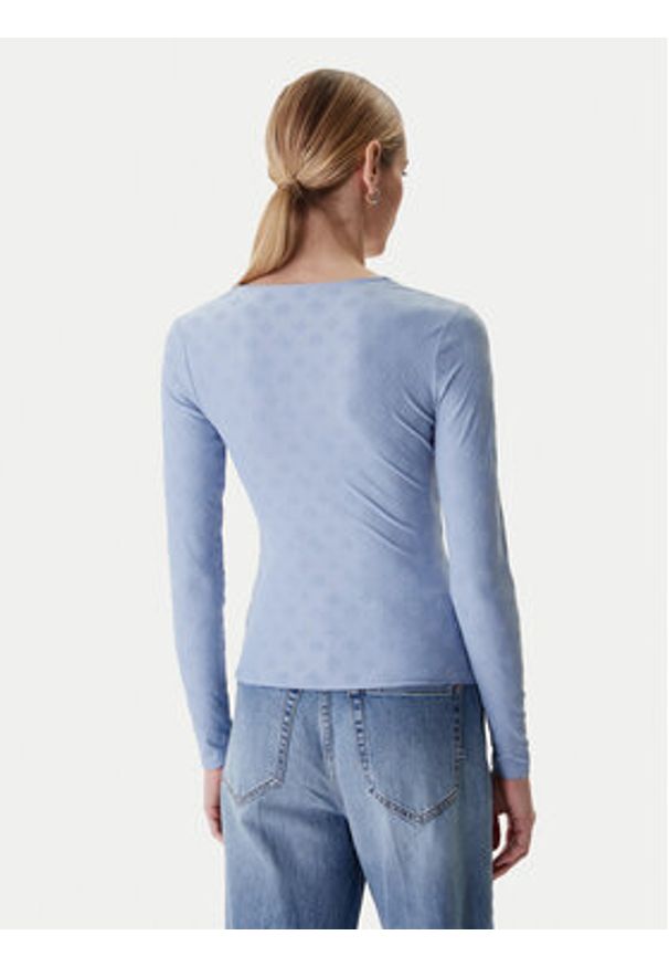 Guess Bluzka W6RP45 KA660 Niebieski Regular Fit. Kolor: niebieski. Materiał: syntetyk