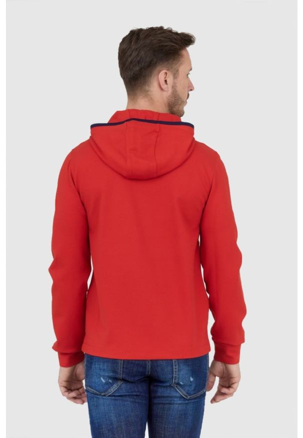 Aeronautica Militare - AERONAUTICA MILITARE Czerwona bluza męska z kapturem i suwakiem, Rozmiar M. Typ kołnierza: kaptur. Kolor: czerwony
