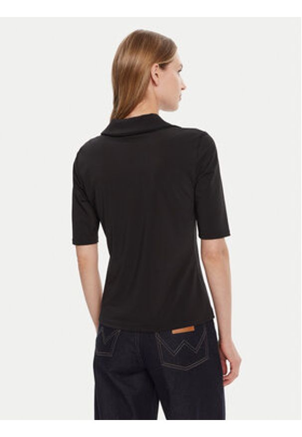 Calvin Klein Polo LV044C221G Czarny Slim Fit. Typ kołnierza: polo. Kolor: czarny. Materiał: syntetyk