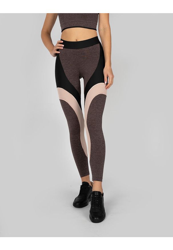 Trussardi Jeans - Trussardi Sport Legginsy | 44P00020 | Kobieta | Grafitowy. Stan: podwyższony. Kolor: szary. Materiał: elastan, poliester. Styl: sportowy