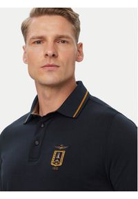 Aeronautica Militare Polo 262PO1940UJ00663 Granatowy Regular Fit. Typ kołnierza: polo. Kolor: niebieski. Materiał: bawełna #5