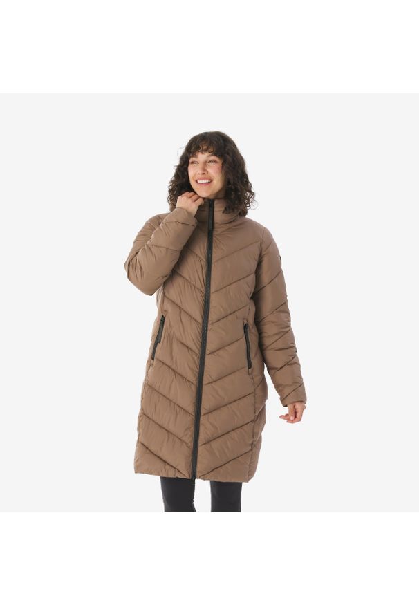 Kurtka damska Regatta Anita długa. Typ kołnierza: kołnierzyk stójkowy. Materiał: poliester, tkanina, materiał, poliamid, syntetyk, puch. Długość: długie. Sport: turystyka piesza