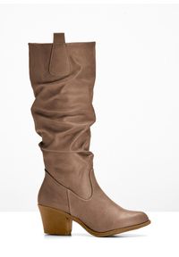 bonprix - Kozaki. Kolor: brązowy. Obcas: na obcasie. Wysokość obcasa: średni #1