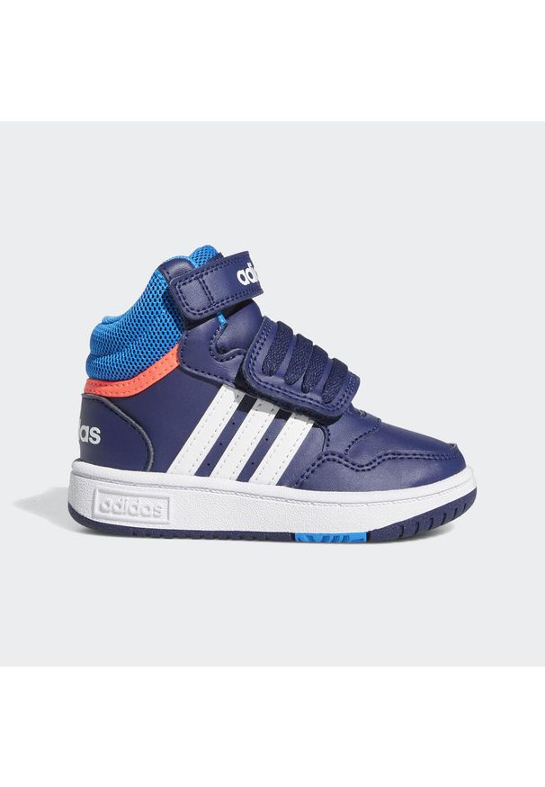 Adidasy adidas Hoops Mid 3.0 Sneakers, Dzieci. Kolor: wielokolorowy, niebieski, czarny. Materiał: materiał, syntetyk