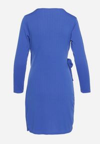 Born2be - Granatowa Sukienka Kopertowa Mini Wiązana w Pasie Icona. Kolor: niebieski. Typ sukienki: kopertowe. Styl: elegancki. Długość: mini #4