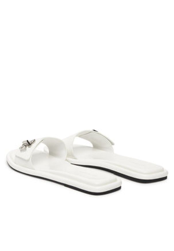 Tory Burch Klapki T Lock Slide 164676 Biały. Kolor: biały. Materiał: skóra