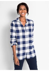 bonprix - Koszula flanelowa. Kolor: niebieski. Materiał: bawełna. Długość rękawa: długi rękaw. Długość: długie #1