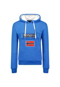 Bluza Geographical Norway GADRIEN BLUE-WHITE DB MEN 054 błękit królewski. Kolor: niebieski, biały, wielokolorowy. Materiał: poliester, bawełna. Styl: sportowy #1