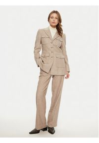 Bruuns Bazaar Marynarka Baki BBW4290 Beżowy Slim Fit. Kolor: beżowy. Materiał: syntetyk