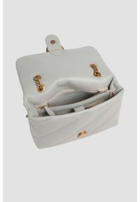 Pinko - PINKO Szara listonoszka damska Love Puff Classic. Kolor: szary. Materiał: pikowane. Styl: elegancki #3