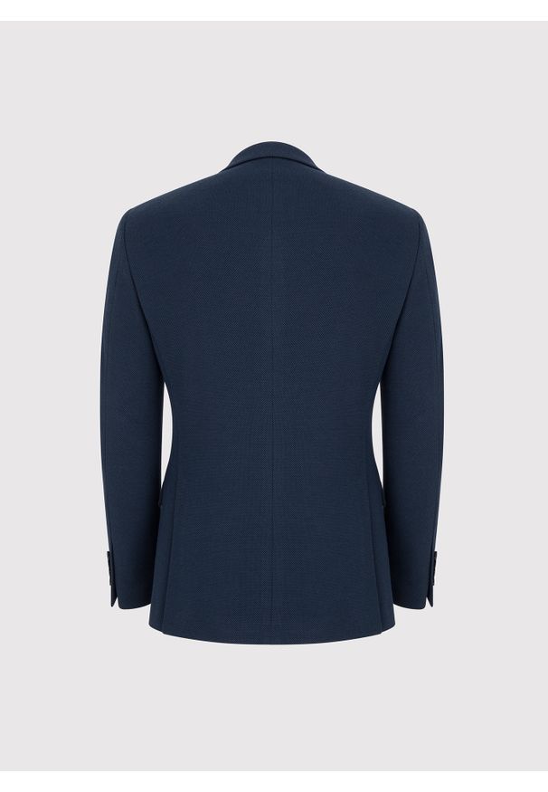 Pako Lorente - PAKO LORENTE – Granatowa żakardowa marynarka męska. Kolor: niebieski. Materiał: żakard