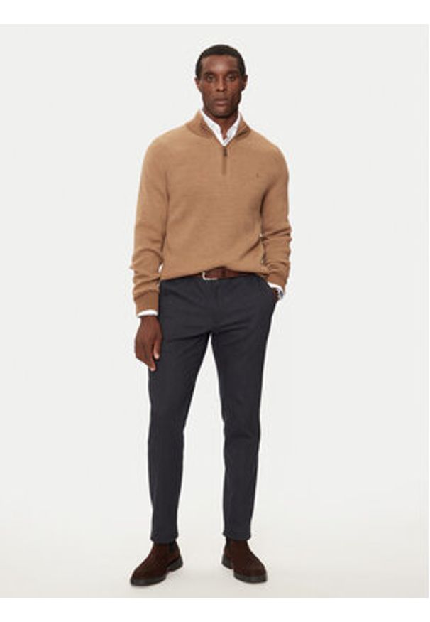 Polo Ralph Lauren Sweter 710948865002 Beżowy Regular Fit. Typ kołnierza: polo. Kolor: beżowy. Materiał: wełna