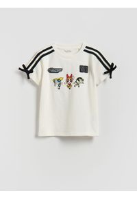 Reserved - T-shirt z nadrukiem Atomówki - złamana biel. Materiał: bawełna. Wzór: nadruk #1