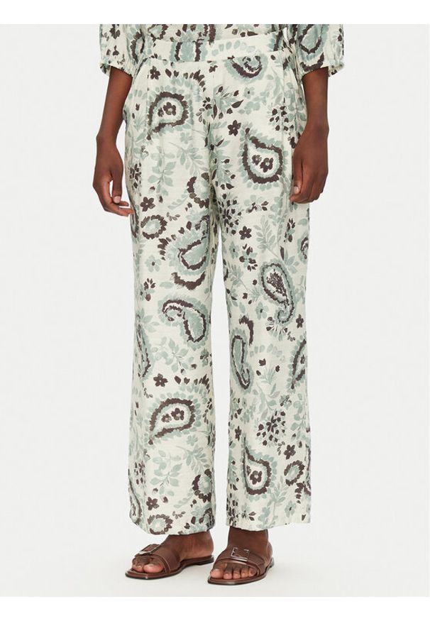 Fransa Spodnie materiałowe 20615422 Zielony Regular Fit. Kolor: zielony. Materiał: wiskoza