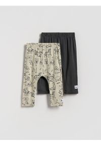 Reserved - Bawełniane spodnie 2 pack - beżowy. Kolor: beżowy. Materiał: bawełna