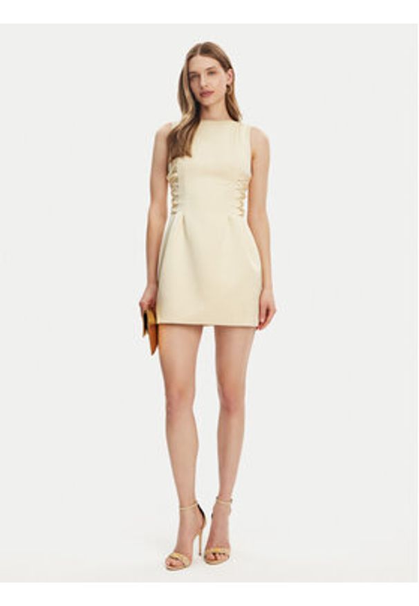 Elisabetta Franchi Sukienka koktajlowa AB-772-51E2-DC7 Żółty Slim Fit. Kolor: żółty. Materiał: syntetyk. Styl: wizytowy