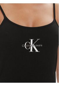 Calvin Klein Jeans Sukienka letnia Monologo J20J223420 Czarny Slim Fit. Kolor: czarny. Materiał: bawełna. Sezon: lato #5