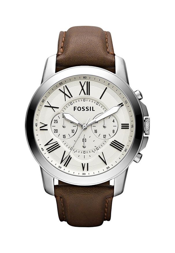 Fossil - FOSSIL - Zegarek FS4735. Rodzaj zegarka: cyfrowe. Kolor: brązowy. Materiał: skóra, materiał