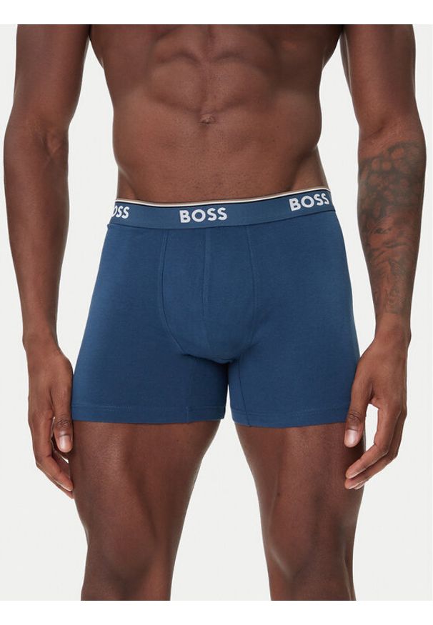 BOSS Komplet 3 par bokserek 50531685 Niebieski. Kolor: niebieski. Materiał: bawełna