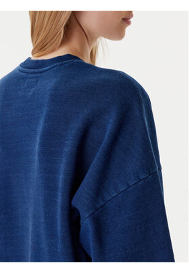 Guess Jeans Bluza W5YQ12 KCXQ1 Granatowy Oversize. Kolor: niebieski. Materiał: bawełna