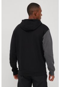 New Balance bluza bawełniana MT21551BK męska kolor czarny z kapturem melanżowa. Typ kołnierza: kaptur. Kolor: czarny. Materiał: bawełna. Wzór: melanż