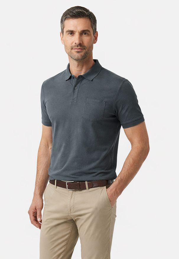 Volcano - Koszulka polo O-TAFFY. Okazja: na co dzień. Typ kołnierza: polo. Materiał: materiał, bawełna. Długość rękawa: krótki rękaw. Długość: krótkie. Styl: casual, klasyczny