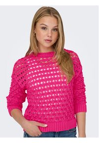 only - ONLY Sweter Linda 15311772 Różowy Regular Fit. Kolor: różowy. Materiał: syntetyk #6
