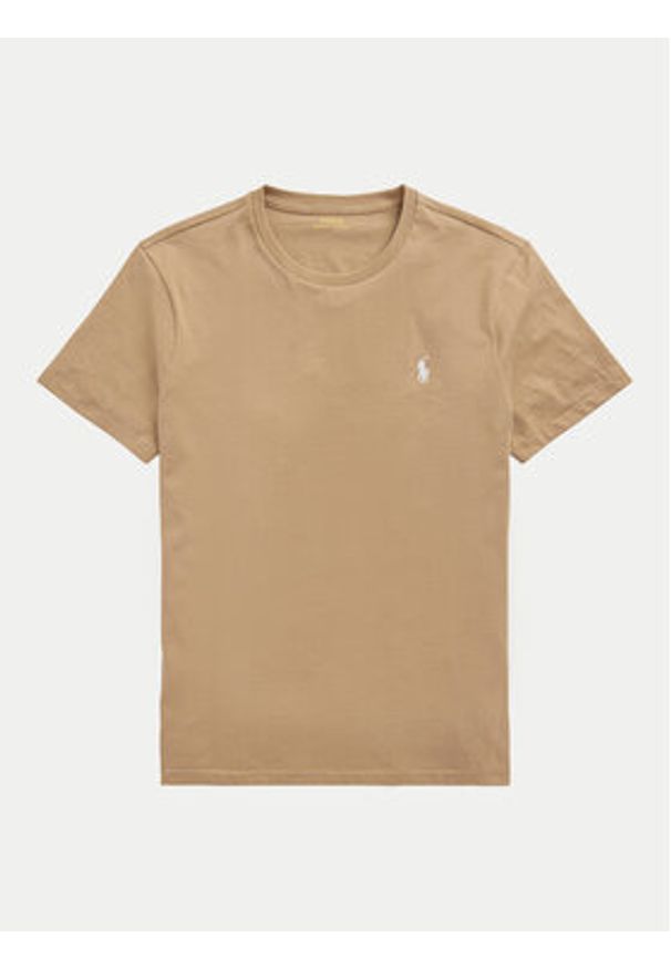 Polo Ralph Lauren T-Shirt 710671438329 Beżowy Custom Slim Fit. Typ kołnierza: polo. Kolor: beżowy. Materiał: bawełna