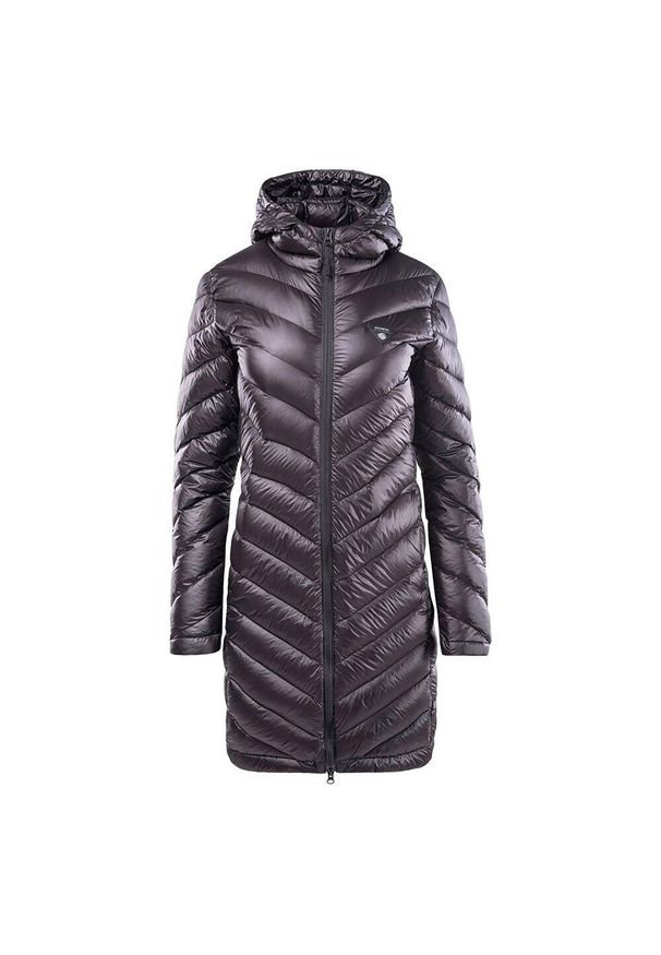 Iguana - Pikowany Płaszcz Damski Larica. Kolor: czarny. Sport: turystyka piesza