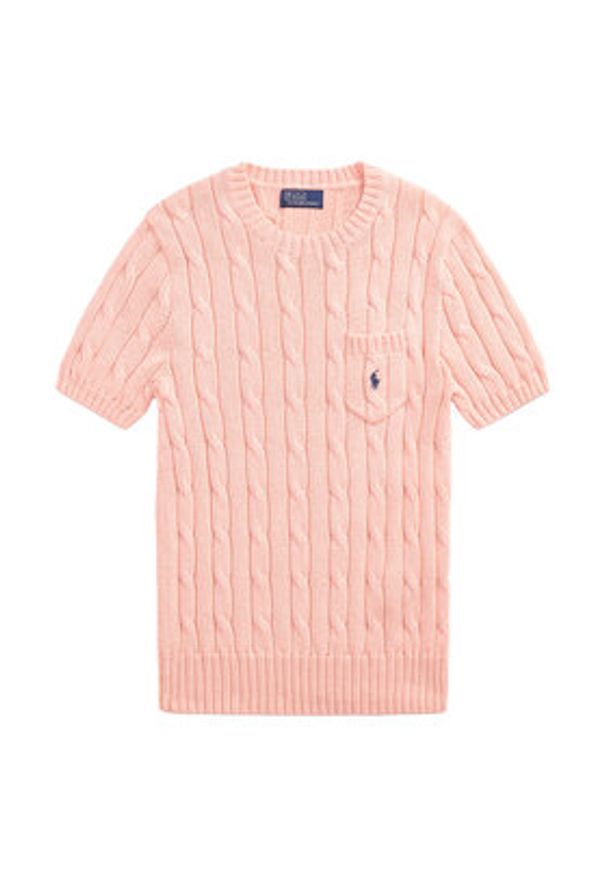 Polo Ralph Lauren Sweter 211895379017 Pomarańczowy Slim Fit. Typ kołnierza: polo. Kolor: pomarańczowy. Materiał: bawełna
