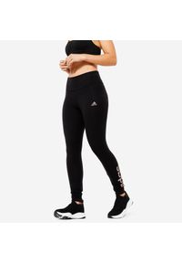 Adidas - Legginsy fitness damskie ADIDAS. Kolor: czarny. Materiał: materiał, elastan, bawełna. Sport: fitness