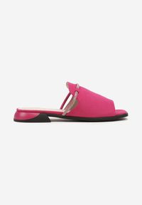 Born2be - Fuksjowe Klapki Vices Ozdobione Paskiem z Cyrkonii Tilirea. Okazja: na co dzień. Kolor: różowy. Wzór: aplikacja. Sezon: lato. Styl: klasyczny, casual #6