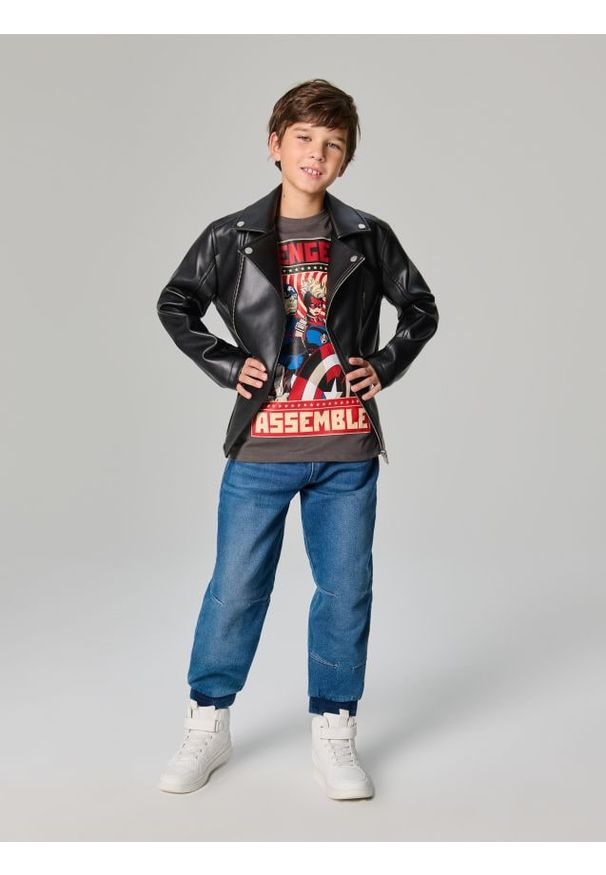 Sinsay - Jeansy jogger - niebieski. Kolor: niebieski. Długość: długie