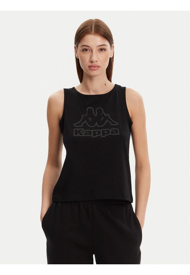 Kappa Top Logo Gria 382129W Czarny Regular Fit. Kolor: czarny. Materiał: syntetyk, bawełna