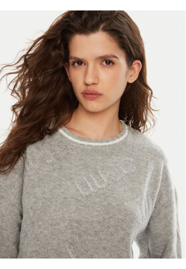 Liu Jo Sweter TF4173 MS55L Szary Regular Fit. Kolor: szary. Materiał: syntetyk