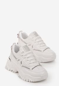 Born2be - Białe Sneakersy Morcos. Kolor: biały. Materiał: materiał #4