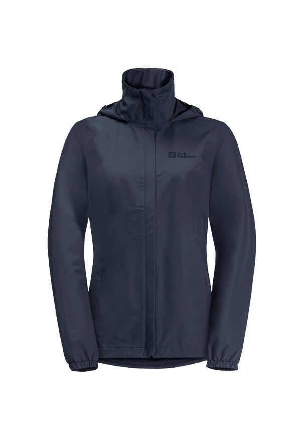 Kurtka uniwersalna damska Jack Wolfskin 11112021010. Typ kołnierza: kaptur. Kolor: niebieski. Materiał: syntetyk. Sport: turystyka piesza