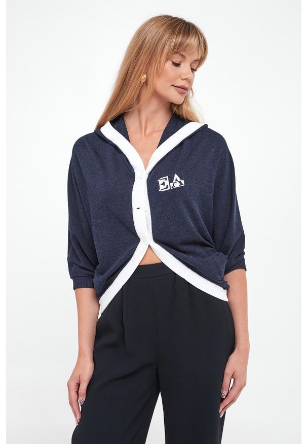 Emporio Armani - Kardigan damski z kapturem EMPORIO ARMANI. Typ kołnierza: kaptur