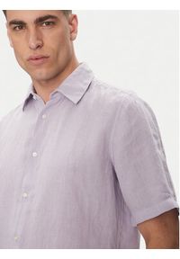 BOSS Koszula 50537382 Fioletowy Regular Fit. Kolor: fioletowy. Materiał: len