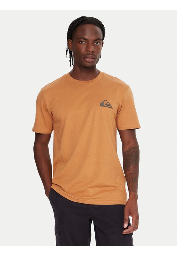 Quiksilver T-Shirt Ev Mini Logo Ss EQYZT08181 Pomarańczowy Regular Fit. Kolor: pomarańczowy. Materiał: bawełna