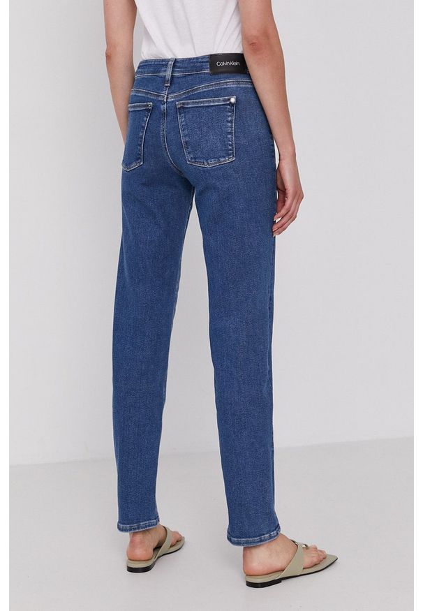 Calvin Klein Jeansy damskie high waist. Stan: podwyższony. Kolor: niebieski