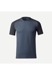 FORCLAZ - Koszulka męska trekkingowa z krótkim rękawem Forclaz MT500 merino. Kolor: czarny, szary, wielokolorowy. Materiał: wełna, elastan, poliamid, materiał. Długość rękawa: krótki rękaw. Długość: krótkie #1