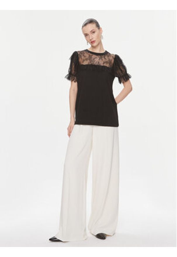 TwinSet - TWINSET Bluzka 241TP2217 Czarny Regular Fit. Kolor: czarny. Materiał: bawełna