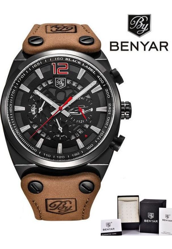 Zegarek BENYAR Blackbird czarny-czerwony (BY5112). Kolor: czarny, czerwony, wielokolorowy