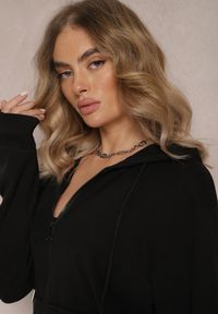 Renee - Czarny Komplet Dresowy 2-częściowy z Bluzą i Spodniami Seraphira. Kolor: czarny. Materiał: dresówka #4