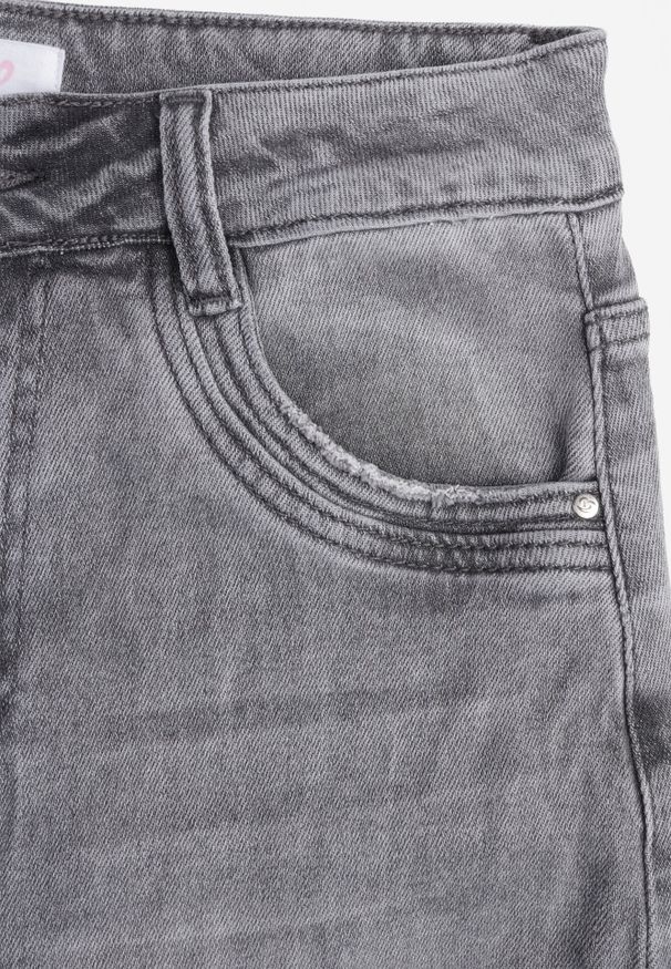 Born2be - Szare Szerokie Jeansy z Wysokim Stanem z Bawełną i Domieszką Wiskozy Jenninne. Okazja: na co dzień. Stan: podwyższony. Kolor: szary. Styl: klasyczny, casual