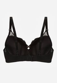 Renee - Czarny Biustonosz z Koronki z Sercem z Cyrkonii Adrievianna. Kolor: czarny. Materiał: koronka. Wzór: koronka #7