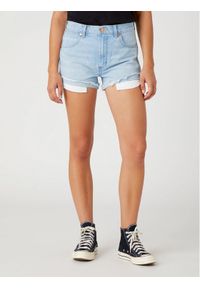 Wrangler Szorty jeansowe W23K73171 112332346 Błękitny Regular Fit. Kolor: niebieski. Materiał: jeans, bawełna